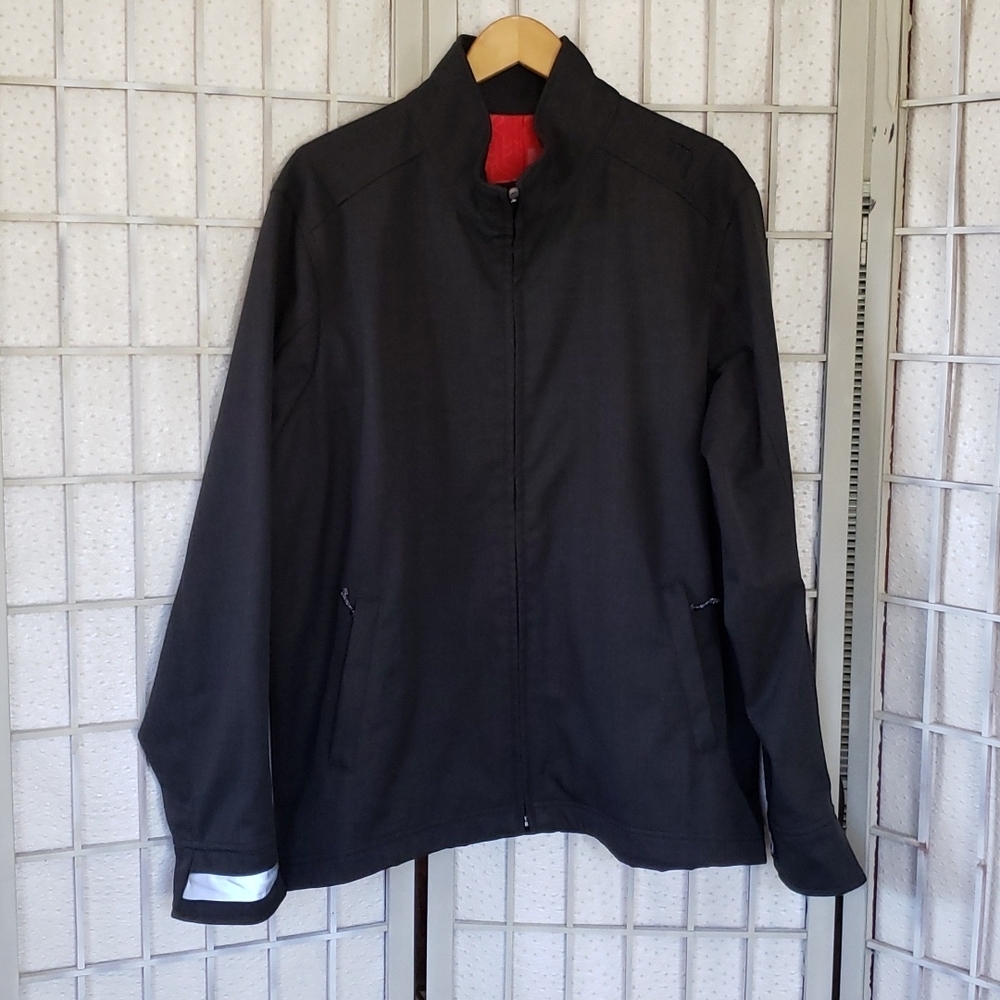 Novara XL dark gray full zip mens cycling rain jacket